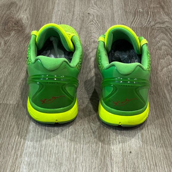 Kobe 6 Protro Grinch 2020 Men\'s Size 6 Wmn\'s Size 7.5 Green - No Box - Preowned main image 5